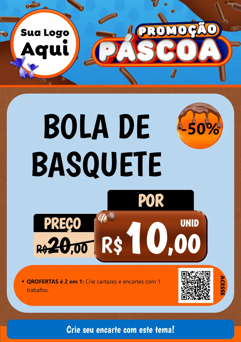 Modelo de Cartaz para Cartaz A4 Vertical com o tema Promoção Páscoa para Artigos Esportivos