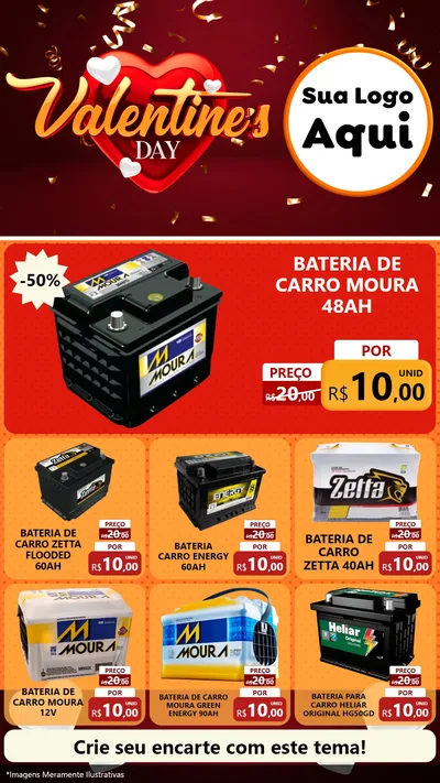 Modelo de Rede Social para Stories com o tema Valentine's Day para Baterias Elétricas
