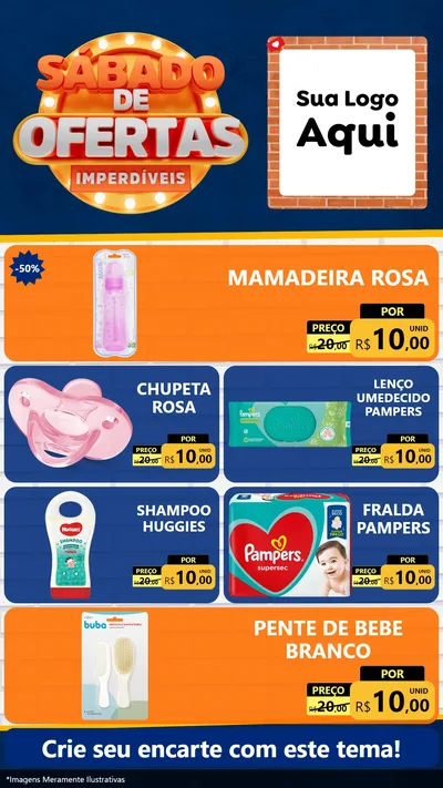Modelo de TV para TV Vertical com o tema Sábado de Ofertas Imperdíveis para Bebês