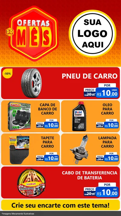 Modelo de TV para TV Vertical com o tema Ofertas do Mês para Auto peças