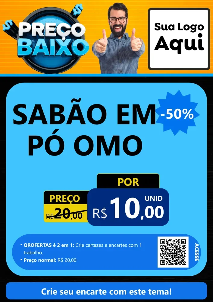 Modelo de Cartaz para Cartaz A4 Vertical com o tema Preço Baixo para Produtos de Limpeza