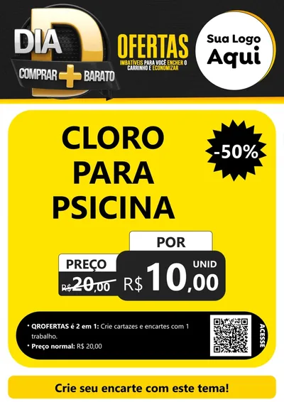 Modelo de Cartaz para Cartaz A4 Vertical com o tema Dia D Mais Economia para Produtos para Piscina