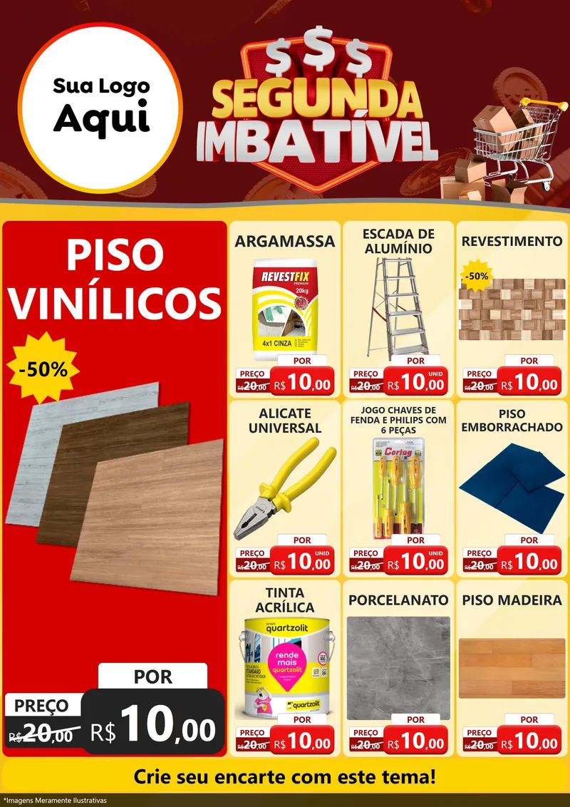 Modelo de Encarte para Encarte A4 Vertical com o tema Segunda Imbatível para Material para Construção