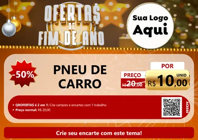 Modelo de Cartaz para Cartaz A4 Horizontal com o tema Ofertas de Fim de Ano para Auto peças