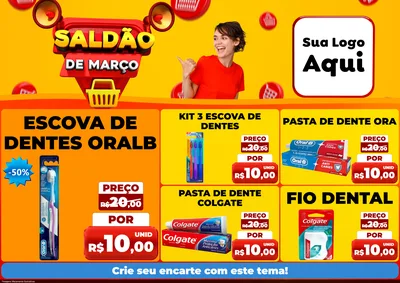 Modelo de Encarte para Encarte A4 Horizontal com o tema Saldão de Março para Higiene Pessoal