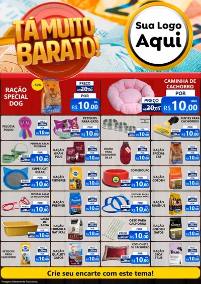 Modelo de Encarte para Encarte A4 Vertical com o tema Está Muito Barato para Pet Shop