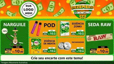 Modelo de TV para TV Horizontal com o tema Comece Dezembro Economizando para Tabacaria