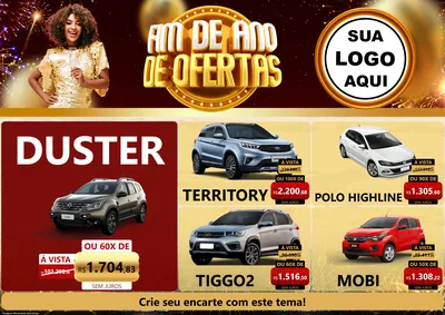 Modelo de Encarte para Encarte A4 Horizontal com o tema Fim de Ano de Ofertas para Concessionaria de Carros