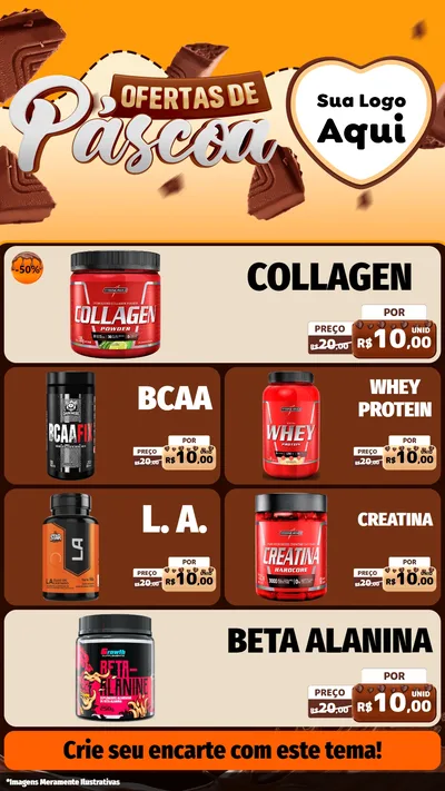 Modelo de TV para TV Vertical com o tema Ofertas de Páscoa para Suplementos alimentares