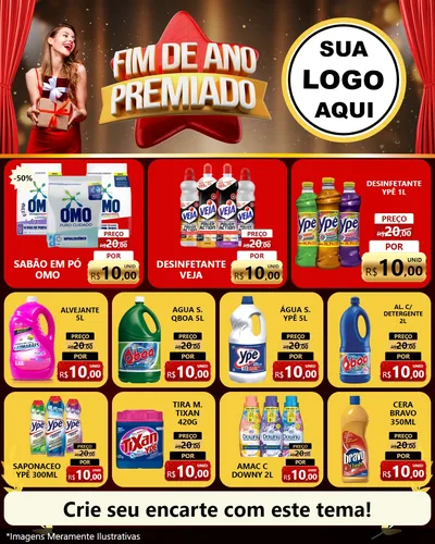 Modelo de Rede Social para Feed Instagram com o tema Fim de Ano Premiado para Produtos de Limpeza