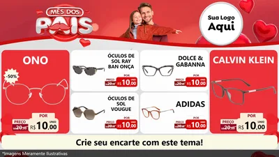 Modelo de TV para TV Horizontal com o tema Mês dos Pais para Óticas