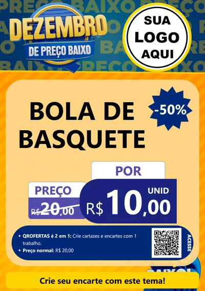 Modelo de Cartaz para Cartaz A4 Vertical com o tema Dezembro de Preço Baixo para Artigos Esportivos