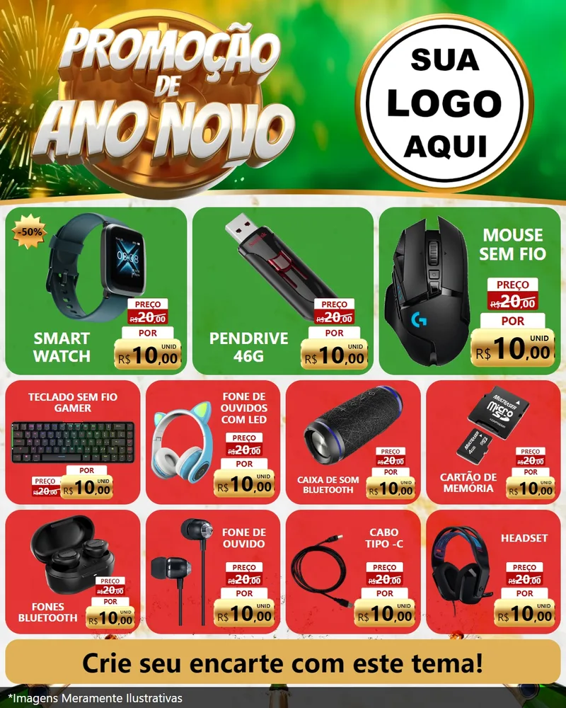 Modelo de Rede Social para Feed Instagram com o tema Promoção de Ano Novo para Informática
