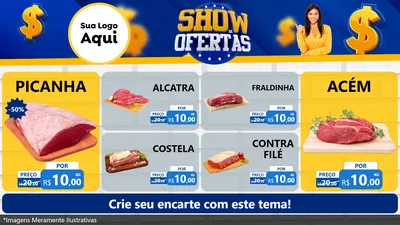 Modelo de TV para TV Horizontal com o tema Show de Ofertas para Açougue