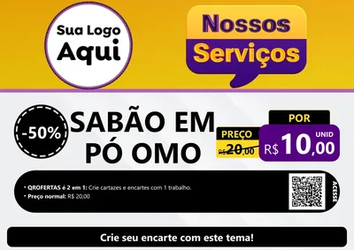 Modelo de Cartaz para Cartaz A4 Horizontal com o tema Nossos Serviços para Produtos de Limpeza