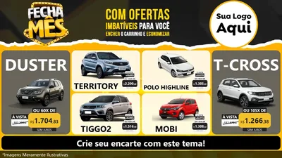 Modelo de TV para TV Horizontal com o tema Fecha Mês para Concessionaria de Carros