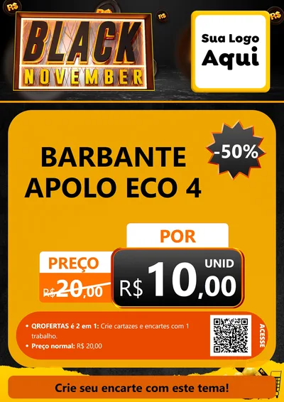 Modelo de Cartaz para Cartaz A4 Vertical com o tema Black November para Armarinho e Aviamentos