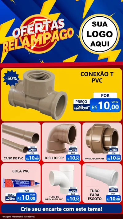 Modelo de Rede Social para Stories com o tema Ofertas Relâmpago para Tubos e conexões