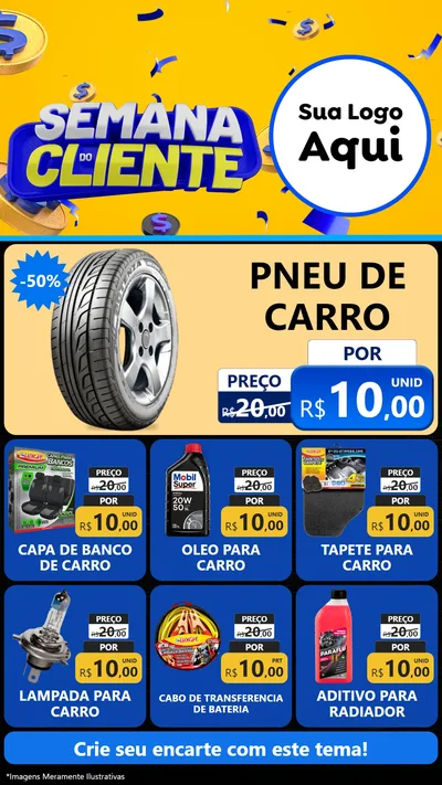 Modelo de Rede Social para Stories com o tema Semana do Cliente para Auto peças