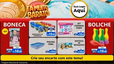 Modelo de TV para TV Horizontal com o tema Está Muito Barato para Brinquedos