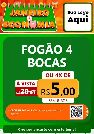 Modelo de Cartaz para Cartaz A4 Vertical com o tema Janeiro da Economia para Móveis e Eletro