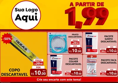 Modelo de Encarte para Encarte A4 Horizontal com o tema A Partir de Um e Noventa e Nove - 1,99 para Embalagens