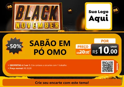 Modelo de Cartaz para Cartaz A4 Horizontal com o tema Black November para Produtos de Limpeza