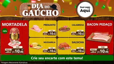 Modelo de TV para TV Horizontal com o tema Dia do Gaúcho para Frios e Laticínios