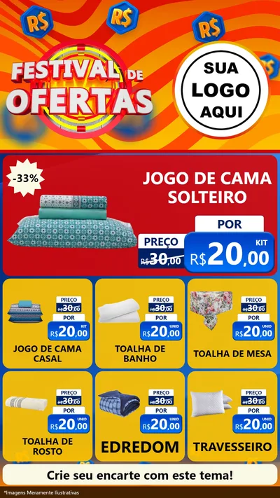 Modelo de Rede Social para Stories com o tema Festival de Ofertas para Cama, Mesa e Banho