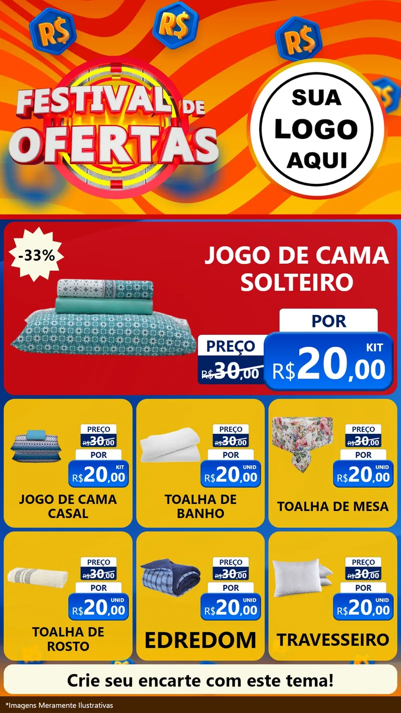 Modelo de Rede Social para Stories com o tema Festival de Ofertas para Cama, Mesa e Banho