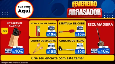 Modelo de TV para TV Horizontal com o tema Fevereiro Arrasador para Utilidades Domésticas