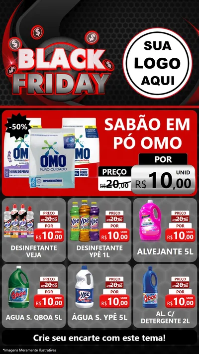 Modelo de Rede Social para Stories com o tema Black Friday para Produtos de Limpeza