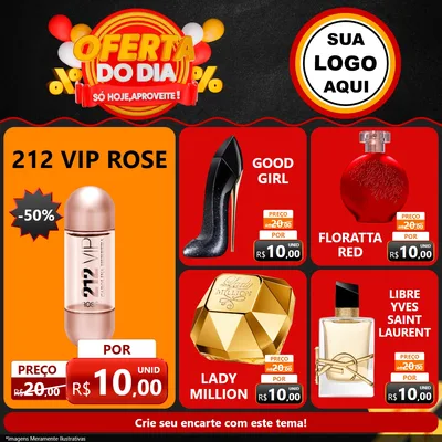 Modelo de Rede Social para Feed Facebook com o tema Oferta do Dia - Só hoje, Aproveite! para Perfumes