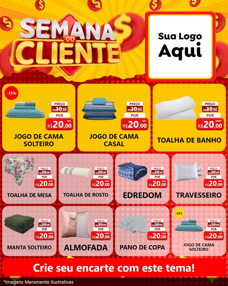 Modelo de Rede Social para Feed Instagram com o tema Semana do Cliente para Cama, Mesa e Banho