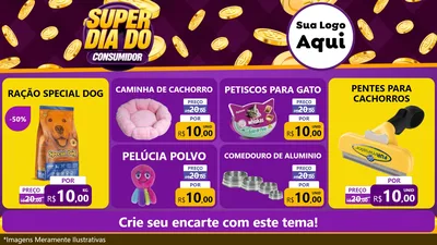 Modelo de TV para TV Horizontal com o tema Super Dia do Consumidor para Pet Shop