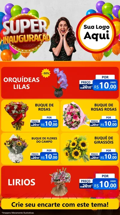 Modelo de TV para TV Vertical com o tema Super Inauguração para Floricultura e jardim