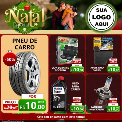 Modelo de Rede Social para Feed Facebook com o tema Natal Especial para Auto peças