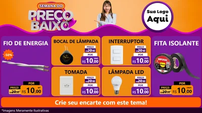 Modelo de TV para TV Horizontal com o tema Semana do Preço Baixo para Materiais Elétricos