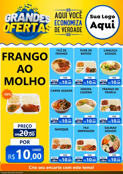 Modelo de Encarte para Encarte A4 Vertical com o tema Grandes Ofertas para Restaurante