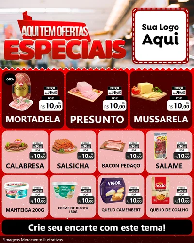 Modelo de Rede Social para Feed Instagram com o tema Aqui Tem Ofertas Especiais para Frios e Laticínios