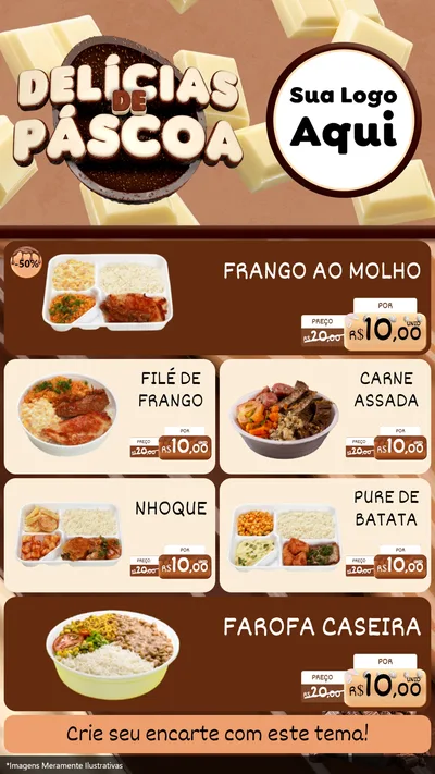 Modelo de TV para TV Vertical com o tema Delícias de Páscoa para Restaurante
