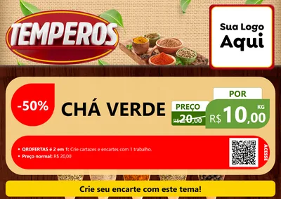 Modelo de Cartaz para Cartaz A4 Horizontal com o tema Temperos para Produtos Naturais