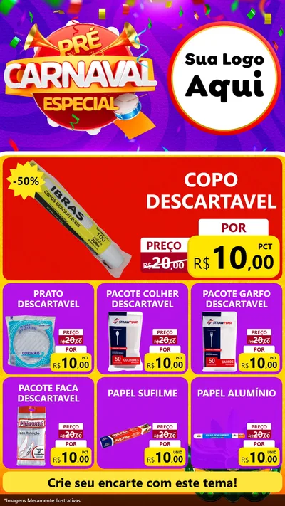 Modelo de Rede Social para Stories com o tema Pré-Carnaval Especial para Embalagens