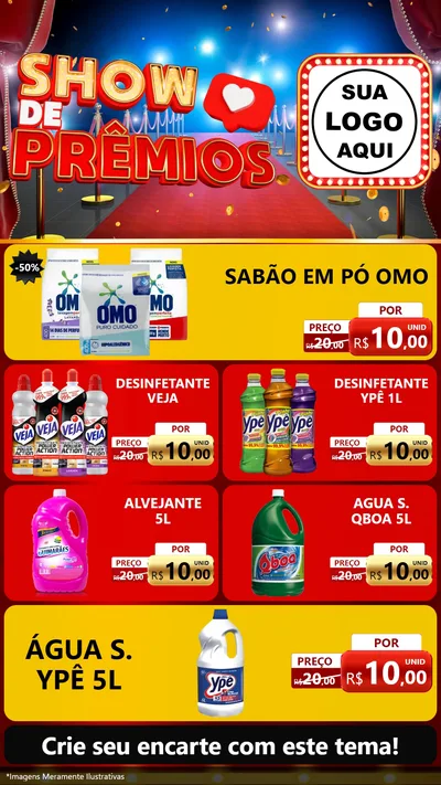 Modelo de TV para TV Vertical com o tema Show de Prêmios para Produtos de Limpeza