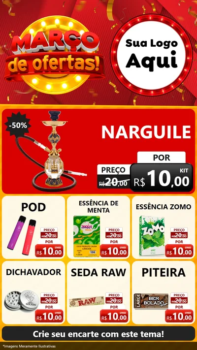 Modelo de Rede Social para Stories com o tema Março de Ofertas! para Tabacaria