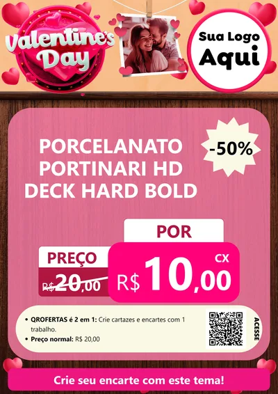 Modelo de Cartaz para Cartaz A4 Vertical com o tema Valentine's Day para Pisos e revestimentos