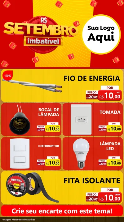 Modelo de TV para TV Vertical com o tema Setembro Imbatível para Materiais Elétricos