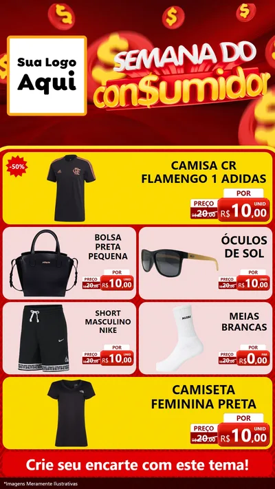 Modelo de TV para TV Vertical com o tema Semana do Consumidor para Roupas e acessórios