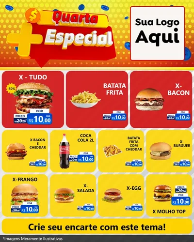 Modelo de Rede Social para Feed Instagram com o tema Quarta Mais Especial para Hamburgueria