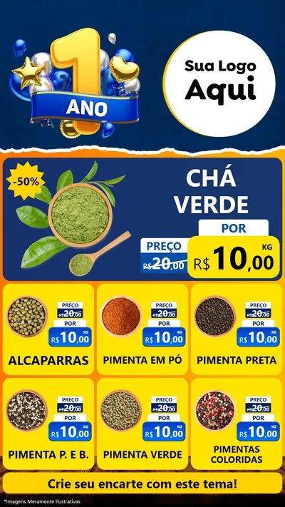 Modelo de Rede Social para Stories com o tema Um Ano de Aniversário para Produtos Naturais